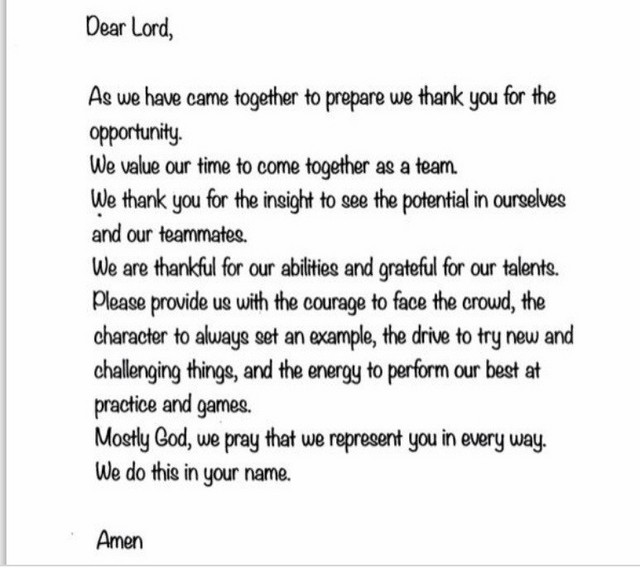 June 2020 Cheerleading Prayer