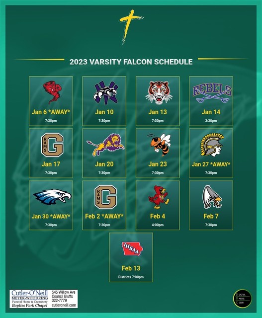 2023 Falcon Basketball Schedule